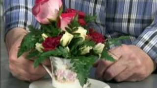 Flower Arranging  Tea Cup Flower Arrangements [upl. by Ahsercal]