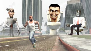 Franklin Fight Skibidi Toilet In Indian Bike Driving 3D [upl. by Llerahs469]