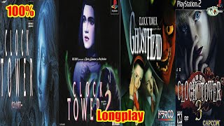 Clock Tower Clock Tower 2 Clock Tower Ghost Head amp Clock Tower 3 100 All Games Longplays HD [upl. by Ahsemat]