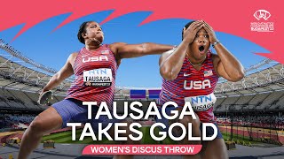 Tausaga obliterates PB and wins discus gold  World Athletics Championships Budapest 23 [upl. by Icak]