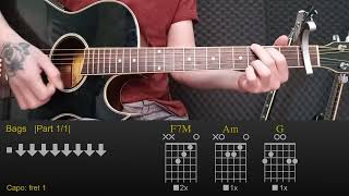 Clairo  Bags  Easy Guitar Lesson Tutorial with ChordsTabs and Rhythm [upl. by Celio]