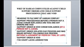 WRIT OF HABEAS CORPUS TO BEAT CHILD SUPPORT ORDERS [upl. by Anelrats]