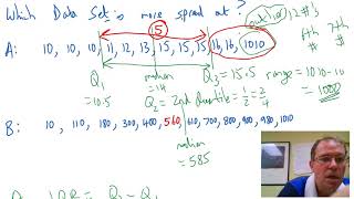 Interquartile range of 12 numbers [upl. by Clari557]