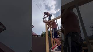 fastening rafters to the frame of the house wooding woodworks [upl. by Bernadine656]