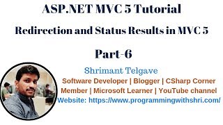 6 Action Results in MVC 5 Part2  ASPNET MVC 5 Type of Redirection and Status Code Results [upl. by Airalav413]