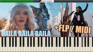 Ozuna BAILA BAILA BAILA Piano Tutorial  MIDI  FLP [upl. by Iliram]