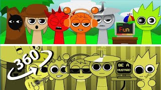 360 VR Incredibox  Sprunki but in MUSTARD Sauceless Versions vs Mustard Versions [upl. by Kilar495]