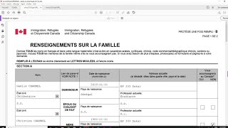 COMMENT REMPLIR CE FORMULAIRE RENSEIGNEMENT SUR LA FAMILLE IMM5707 F [upl. by Eliathan]