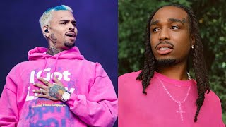 QUAVO DISSES CHRIS BROWN AND SAYS A BULLET HAS HIS NAME FOR MENTIONING TAKEOFF [upl. by Illek901]