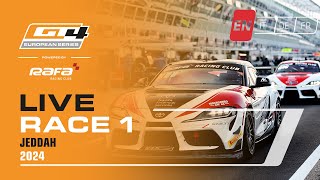 LIVE I Race 1 I Jeddah I GT4 European Series Powered by RAFA Racing Club 2024 [upl. by Tanya942]