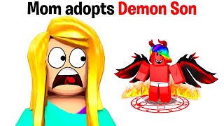 Mom adopts Demon Son in Brookhaven 😈Roblox [upl. by Anitsyrk]