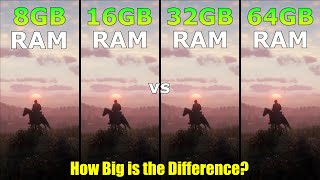 8GB vs 16GB vs 32GB vs 64GB RAM  Test in 11 Games in 2023  any Difference [upl. by Cutler]