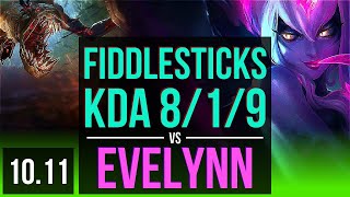 FIDDLESTICKS vs EVELYNN JUNGLE  19M mastery points Rank 7 Fiddlesticks  NA Challenger  v1011 [upl. by Aihcsrop377]