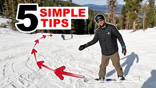 5 Simple Tips For Your First Snowboard Turn [upl. by Sneve]