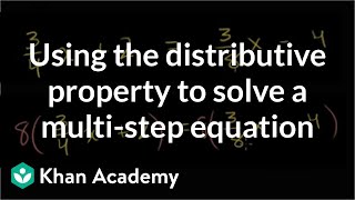 A clever application of the distributive property to solve a multistep equation  Khan Academy [upl. by Dewitt91]