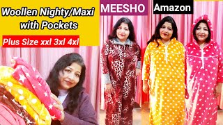 Woollen Plus Size NightyMaxi amp Gown🍁2xl 3xl and 4xl Winter Wear NightyMaxi amp Gown🍁Amazon🍁 Meesho [upl. by Hgielyk]