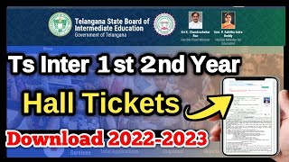 TS intermediate 1st year 2nd year hall ticket download in 2022 Telangana intermediate hall ticketes [upl. by Monika]