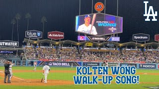 2023 KOLTEN WONG LIVE WALKUP SONG  2023 Dodgers Postseason Baseball [upl. by Aiuhsoj]