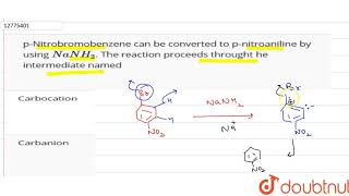 pNitrobromobenzene can be converted to pnitroaniline by using NaNH2 The [upl. by Tavy]