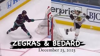 Connor Bedard amp Trevor Zegras score MICHIGAN goals on the same night [upl. by Buonomo]