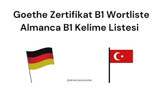 Almanca B1 Kelime Listesi  Goethe Zertifikat B1 Wortliste 1251 1260 [upl. by Ycal]