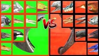 AQUATIC TOURNAMENT Mosasaurus ARK VS Megalodon VS Helicoprion VS Tylosaurus VS Shonisaurus in ARBS [upl. by Steffen]