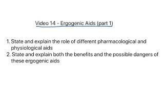 OCR A Level PE  Ergogenic Aids Part 1 [upl. by Nahsor]