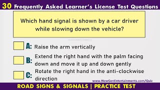 30 Frequently Asked Learners License Test Questions  RTO Exam Practice  Road Signs  India  LLR [upl. by Ainnek]