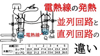 【中2理科】電熱線が発熱するとき。並列回路から直列回路に切り替えたときの熱量の違い。【物理】 [upl. by Holms]