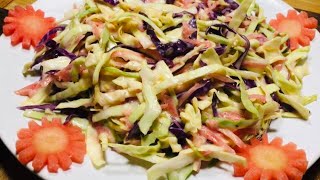 COLESLAW SALAD RECIPE  HEALTHY CABBAGE SALAD 🥬  HOW TO MAKE SALAD AT HOME [upl. by Einahpet3]