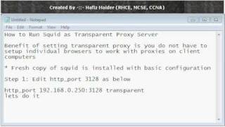 How to Install Squid as Transparent Proxy Server Hafiz Haider [upl. by Ettedo]