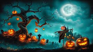 Relaxing Halloween Music 2024 🎃 Spooky Night Ambiance with Pumpkins amp Haunted Graveyard [upl. by Sillek]