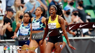 Elaine ThompsonHerah expels any doubt  shes the worlds fastest woman  2021 Prefontaine Classic [upl. by Leihcar746]