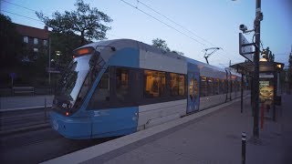 Sweden Stockholm tram night ride from Alvik to Liljeholmen [upl. by Akimehs]