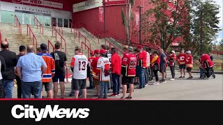 Calgary Flames fans gather to mourn Gaudreau deaths [upl. by Yacano]