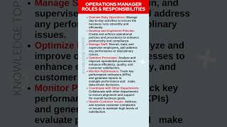 Operations Manager Roles and Responsibilities  Operations Manager Skills  Operations Manager Job [upl. by Fenwick]