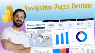 Power BI  Buttons Page Navigator [upl. by Nihhi]