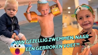 VAN GEZELLIG ZWEMMEN NAAR EEN GEBROKEN VOET VAN LIANO 😱🥲  VLOG 302 [upl. by Yovonnda]