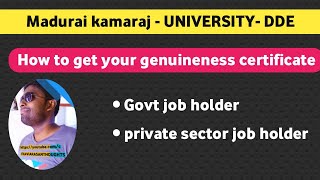 HOW TO GET YOUR GENUINENESS CERTIFICATE  FROM MKU UNIVERSITY  OFF LINE METHOD   kaviarasan [upl. by Kyle554]