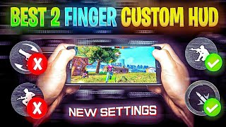 BEST 2 FINGER CUSTOM HUD FREE FIRE FASTEST MOVEMENT⚡ HEADSHOT🤯 BEST CUSTOM HUD SETTING IN FF 2024 [upl. by Airbma]