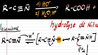 Hydrolyse de la fonction nitrile en milieu acide [upl. by Guidotti297]