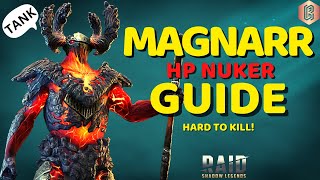 Magnarr HP NUKER Guide  PVP Build amp Masteries  Raid Shadow Legends [upl. by Ardehs357]