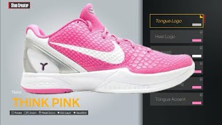 HOW TO MAKE KOBE 6 THINK PINK IN NBA 2K24 SHOE CREATOR [upl. by Seitz307]