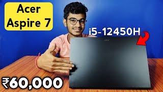 Acer Aspire 7 Intel Core i5 12450H  RTX 3050 Gaming Laptop Full Review [upl. by Neelhtac]