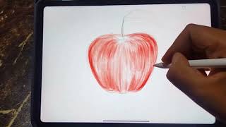 Ipad drawing  Apple drawing 🍎 🎨🖌️ digitaldrawing artist drawing viralvideo art artist [upl. by Kroy476]