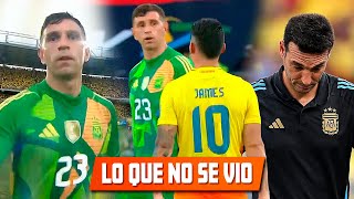 LO QUE NO SE VIO JAMES ENCARA AL DIBU y LUEGO GOLPEA CAMARA l CELEBRACION l SCALONI REACCION PENAL [upl. by Spanjian]