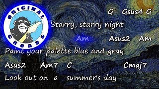 Don McLean  Vincent Starry Starry Night  Chords amp Lyrics [upl. by Tootsie]