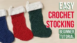 Easy Crochet Christmas Stocking Tutorial Part 2 [upl. by Tenneb772]