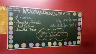 Blackboard decoration ideas for school on PTM  blackboard decoration on PTM [upl. by Atiran]