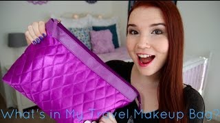 Whats In My Travel Makeup Bag  Lindsey Hughes [upl. by Yhtamit]